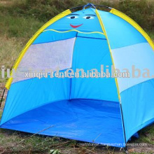 Children playing beach tent